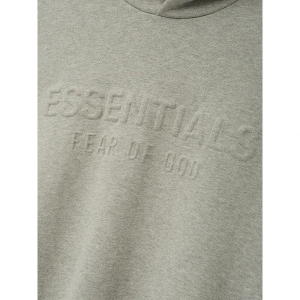 Fear of God Essentials Embossed 90s Relaxed Hoodie in Warm Heather | Sweatshirts | Luxury Shoes 