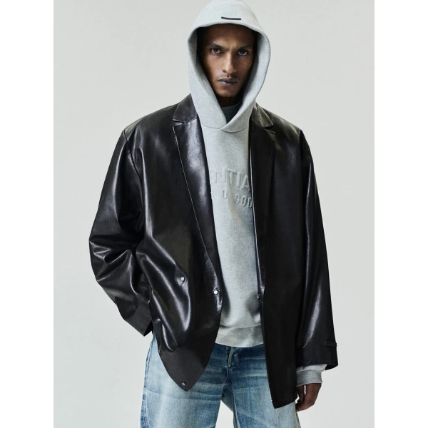 Fear of God Essentials Embossed 90s Relaxed Hoodie in Warm Heather | Sweatshirts | Luxury Shoes 