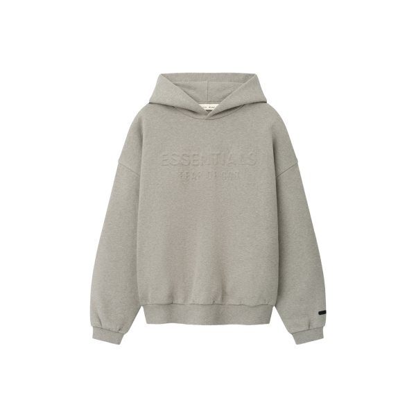 Fear of God Essentials Embossed 90s Relaxed Hoodie in Warm Heather | Luxury Shoes 