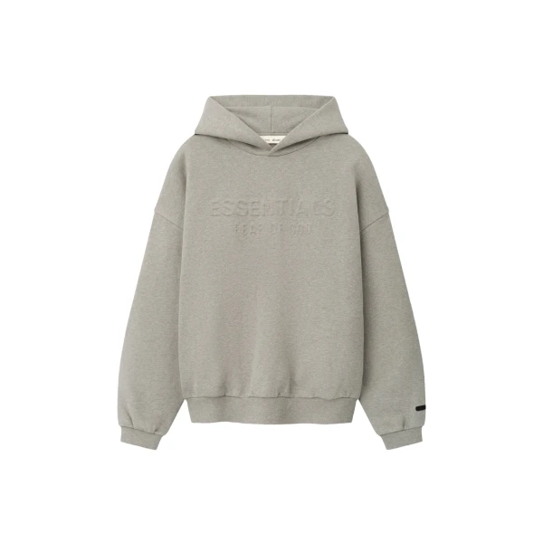 Fear of God Essentials Embossed 90s Relaxed Hoodie in Warm Heather | Luxury Shoes 