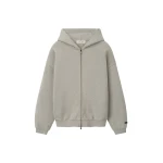 Fear of God Essentials Embossed 90s Relaxed Zip Up Hoodie in Ash Heather | Luxury Shoes 