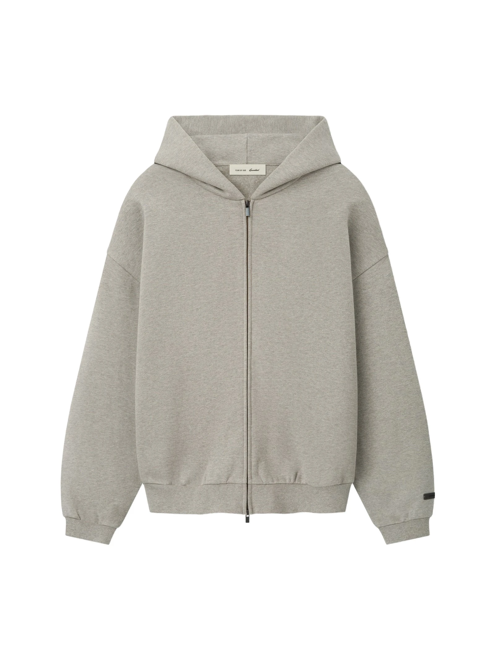 Fear of God Essentials Embossed 90s Relaxed Zip Up Hoodie in Ash Heather Fear of God Essentials Embossed 90s Relaxed Zip Up Hoodie in Ash Heather | Luxury Shoes