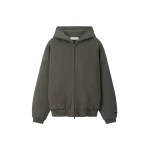 Fear of God Essentials Embossed 90s Relaxed Zip-Up Hoodie in Warm Heather | Luxury Shoes 