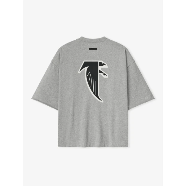 Fear of God Essentials Falcons 90s 3/4 Sleeve Football Tee in Concrete Heather | T-shirts & vests | Luxury Shoes 