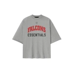 Fear of God Essentials Falcons 90s 3/4 Sleeve Football Tee in Concrete Heather | Luxury Shoes 
