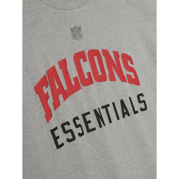 Fear of God Essentials Falcons 90s 3/4 Sleeve Football Tee in Concrete Heather | T-shirts & vests | Luxury Shoes 