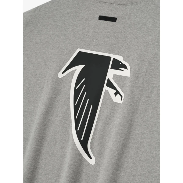 Fear of God Essentials Falcons 90s 3/4 Sleeve Football Tee in Concrete Heather | T-shirts & vests | Luxury Shoes 