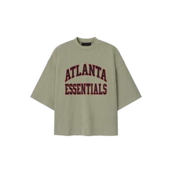 Fear of God Essentials Falcons Merch Tee in Seal Heather | Luxury Shoes 