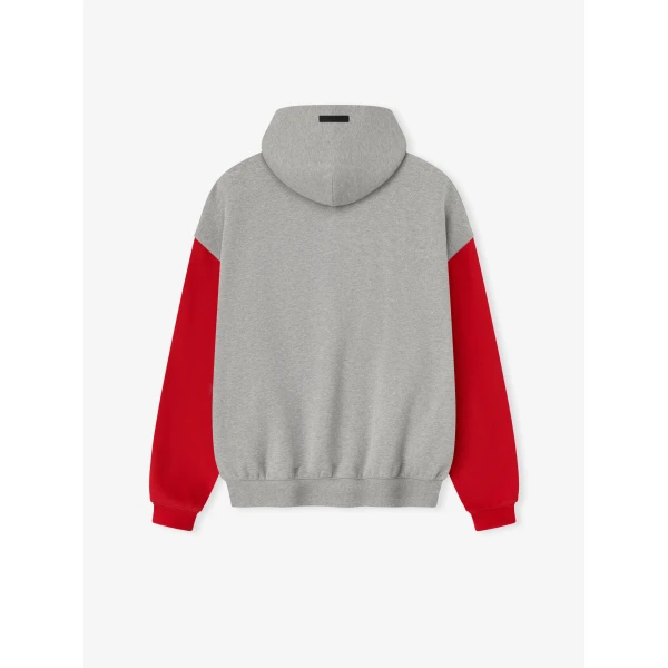Fear of God Essentials Falcons Sport Hoodie in Concrete Heather and Red | Sweatshirts | Luxury Shoes 