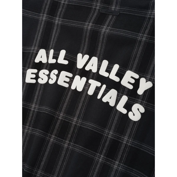 Fear of God Essentials Flannel Button Up Shirt in Vintage Black Plaid | Men Shirts | Luxury Shoes 
