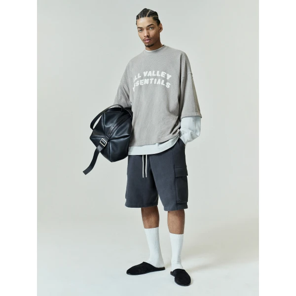 Fear of God Essentials Fleece Cargo Basketball Short in Iron Grey | Shorts | Luxury Shoes 