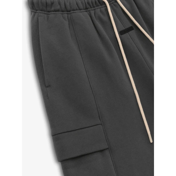 Fear of God Essentials Fleece Cargo Basketball Short in Iron Grey | Shorts | Luxury Shoes 