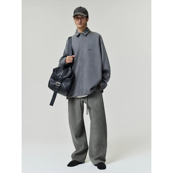 Fear of God Essentials Fleece Overshirt in Ash Heather | Men Shirts | Luxury Shoes 