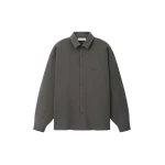 Fear of God Essentials Fleece Overshirt in Ash Heather | Luxury Shoes 