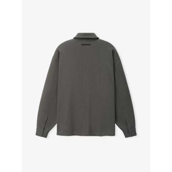Fear of God Essentials Fleece Overshirt in Ash Heather | Men Shirts | Luxury Shoes 
