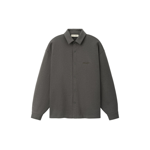 Fear of God Essentials Fleece Overshirt in Ash Heather | Luxury Shoes 
