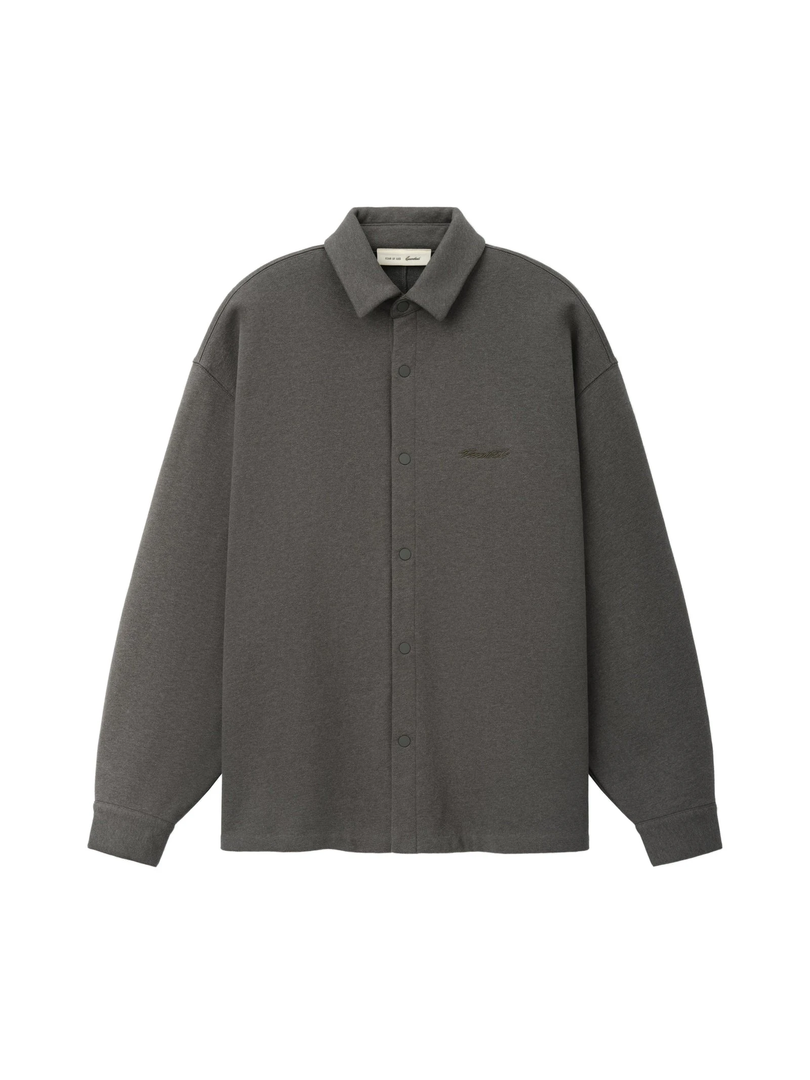 Fear of God Essentials Fleece Overshirt in Ash Heather Fear of God Essentials Fleece Overshirt in Ash Heather | Luxury Shoes
