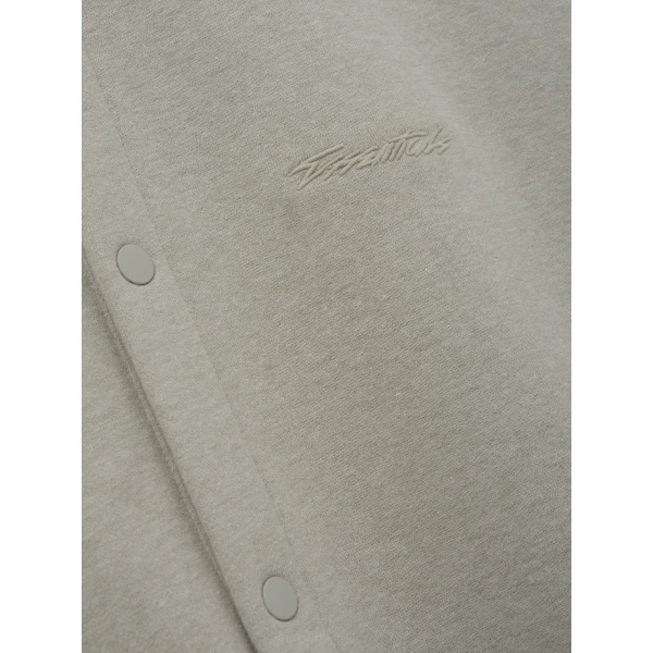 Fear of God Essentials Fleece Overshirt in Pyrite Heather | Men Shirts | Luxury Shoes 