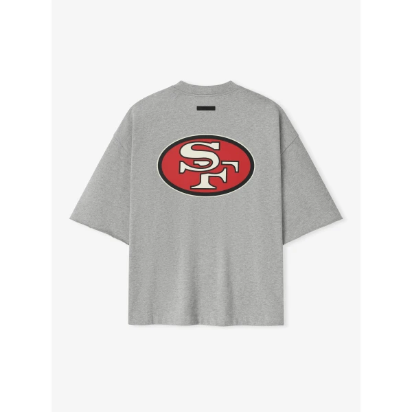 Fear of God Essentials Forty Niners 90s 3/4 Sleeve Football Tee in Concrete Heather | T-shirts & vests | Luxury Shoes 