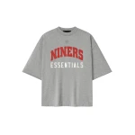 Fear of God Essentials Forty Niners 90s 3/4 Sleeve Football Tee in Concrete Heather | Luxury Shoes 