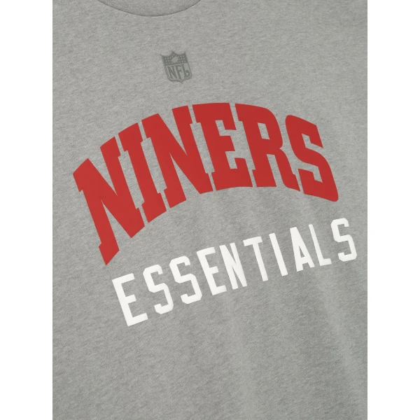 Fear of God Essentials Forty Niners 90s 3/4 Sleeve Football Tee in Concrete Heather | T-shirts & vests | Luxury Shoes 