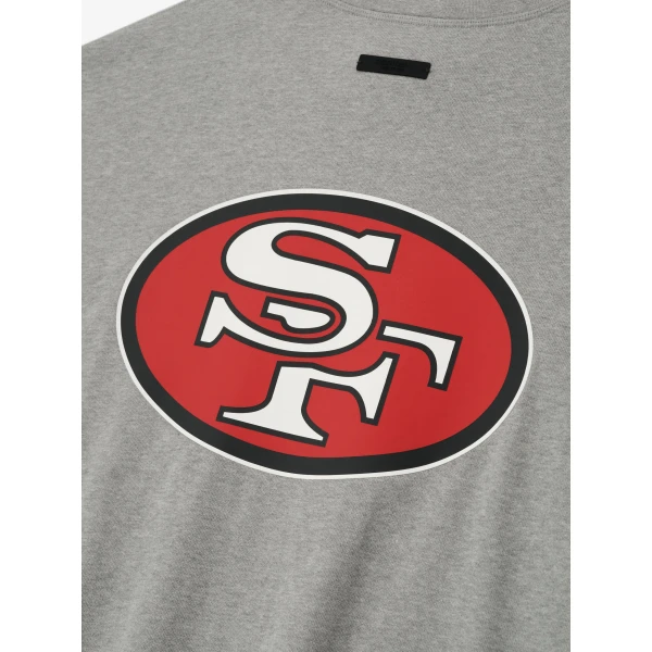 Fear of God Essentials Forty Niners 90s 3/4 Sleeve Football Tee in Concrete Heather | T-shirts & vests | Luxury Shoes 