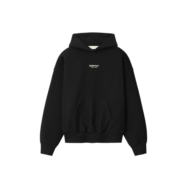 Fear of God Essentials Front Logo Classic Hoodie in Black | Luxury Shoes 