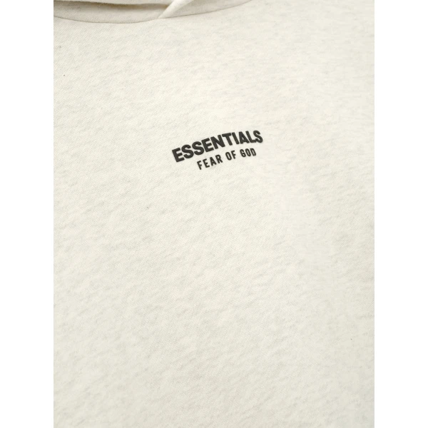 Fear of God Essentials Front Logo Classic Hoodie in Oatmeal Heather | Sweatshirts | Luxury Shoes 