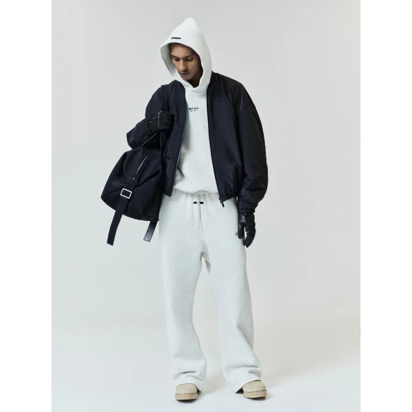Fear of God Essentials Front Logo Classic Hoodie in Oatmeal Heather | Sweatshirts | Luxury Shoes 