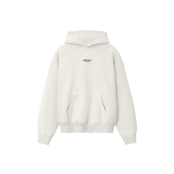 Fear of God Essentials Front Logo Classic Hoodie in Oatmeal Heather | Luxury Shoes 