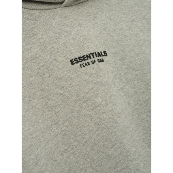 Fear of God Essentials Front Logo Classic Hoodie in Warm Heather | Sweatshirts | Luxury Shoes 