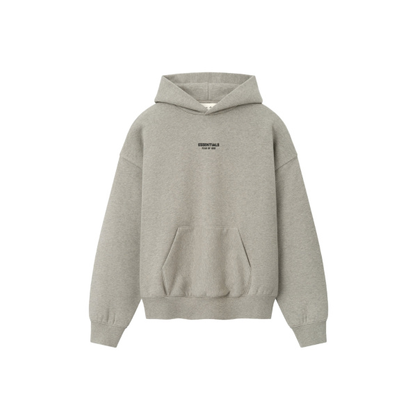 Fear of God Essentials Front Logo Classic Hoodie in Warm Heather | Luxury Shoes 