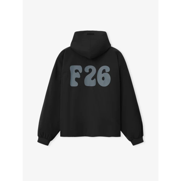Fear of God Essentials Full Zip Hooded Anorak in Vintage Black | Men Jackets | Luxury Shoes 