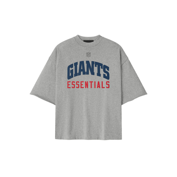 Fear of God Essentials Giants 90s 3/4 Sleeve Football Tee in Concrete Heather | Luxury Shoes 