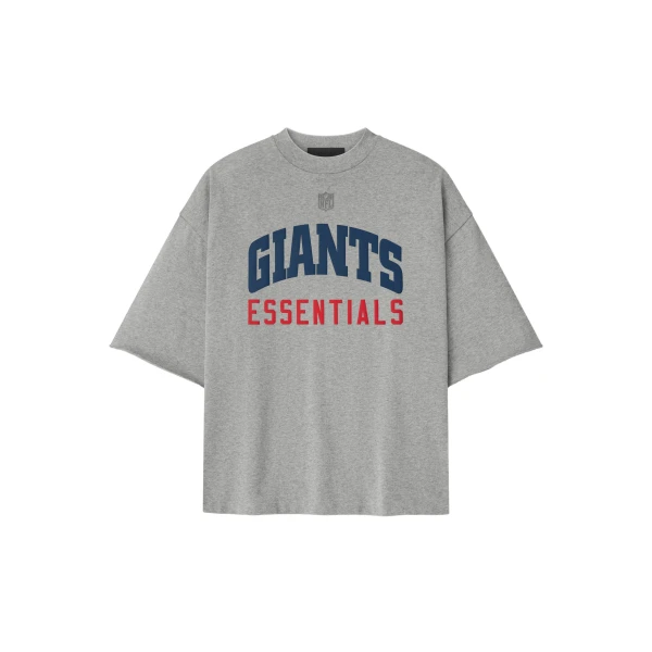 Fear of God Essentials Giants 90s 3/4 Sleeve Football Tee in Concrete Heather | Luxury Shoes 