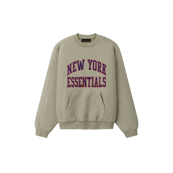 Fear of God Essentials Giants 90s Relaxed Crewneck in Seal Heather | Luxury Shoes 