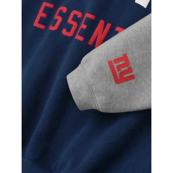 Fear of God Essentials Giants Sport Hoodie in Blue Estate and Concrete Heather | Sweatshirts | Luxury Shoes 