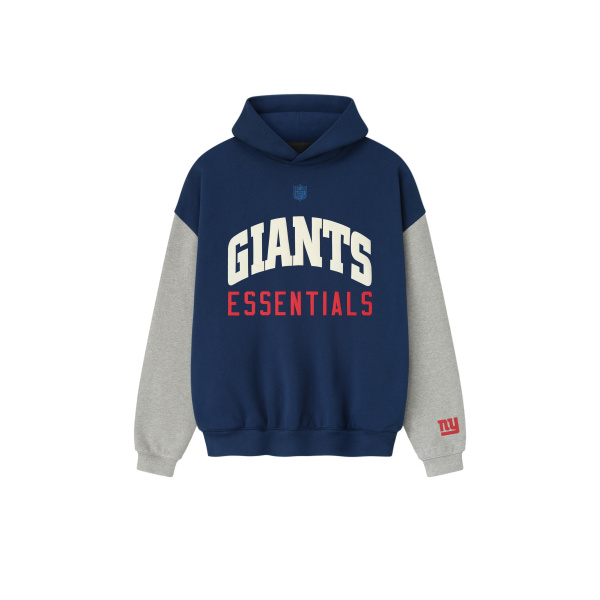 Fear of God Essentials Giants Sport Hoodie in Blue Estate and Concrete Heather | Luxury Shoes 