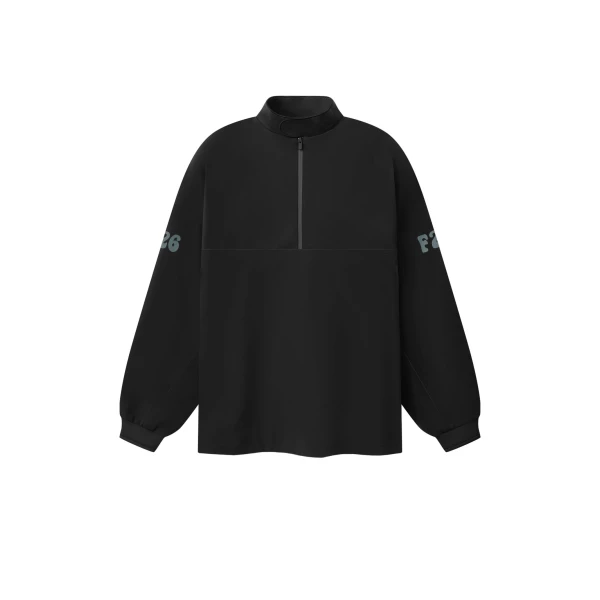 Fear of God Essentials Half Zip Track Jacket in Vintage Black | Luxury Shoes 