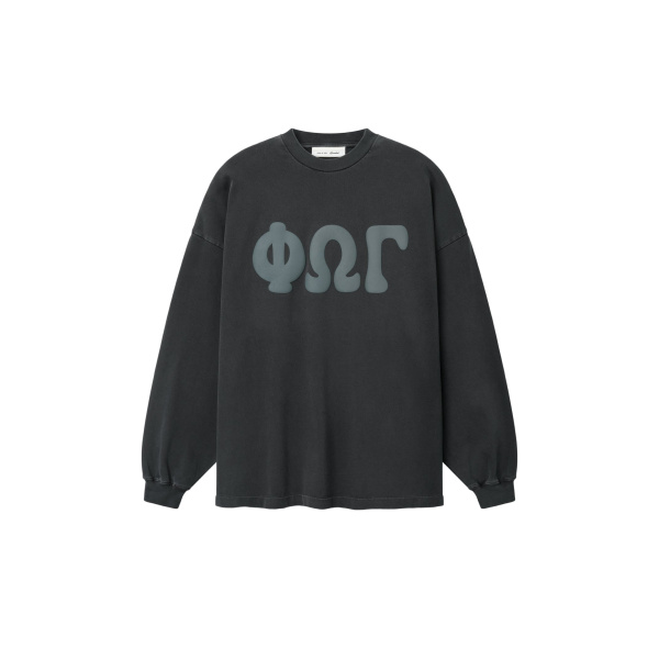 Fear of God Essentials Heavy Jersey Merch Long Sleeve Tee in Washed Iron Grey | Luxury Shoes 