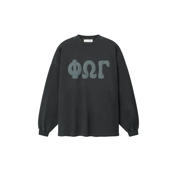 Fear of God Essentials Heavy Jersey Merch Long Sleeve Tee in Washed Iron Grey | Luxury Shoes 