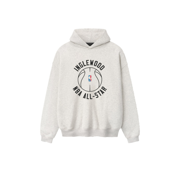 Fear of God Essentials Inglewood x All Star Weekend 2026 90s Hoodie in Oatmeal Heather | Luxury Shoes 