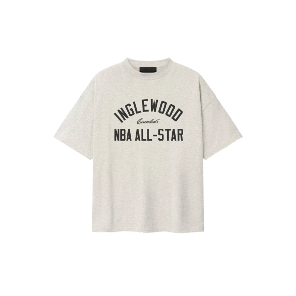 Fear of God Essentials Inglewood x All Star Weekend 2026 90s Tee in Oatmeal Heather | Luxury Shoes 