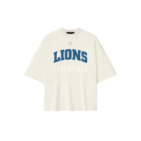 Fear of God Essentials Lions 90s 3/4 Sleeve Football Tee in Cream White | Luxury Shoes 