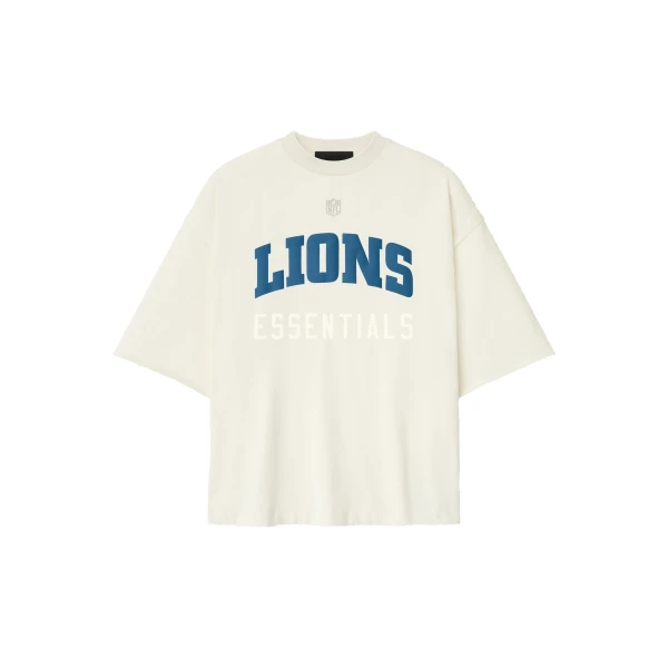 Fear of God Essentials Lions 90s 3/4 Sleeve Football Tee in Cream White | Luxury Shoes 