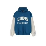 Fear of God Essentials Lions Sport Hoodie in Blue Sapphire and Heather Stone | Luxury Shoes 