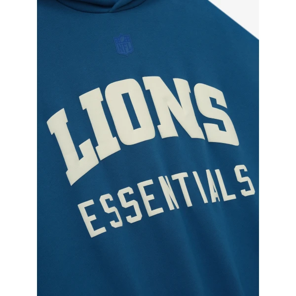 Fear of God Essentials Lions Sport Hoodie in Blue Sapphire and Heather Stone | Sweatshirts | Luxury Shoes 