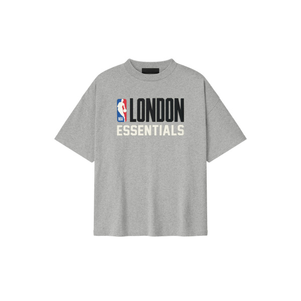 Fear of God Essentials London 90s Fit Tee in Concrete Heather | Luxury Shoes 