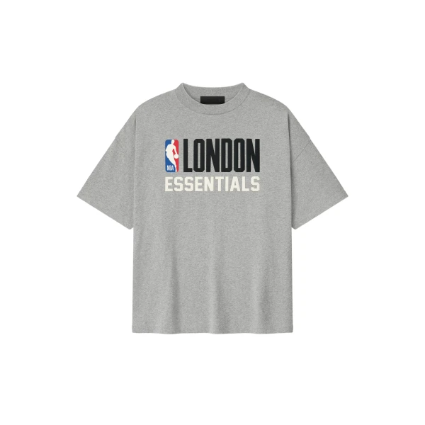 Fear of God Essentials London 90s Fit Tee in Concrete Heather | Luxury Shoes 
