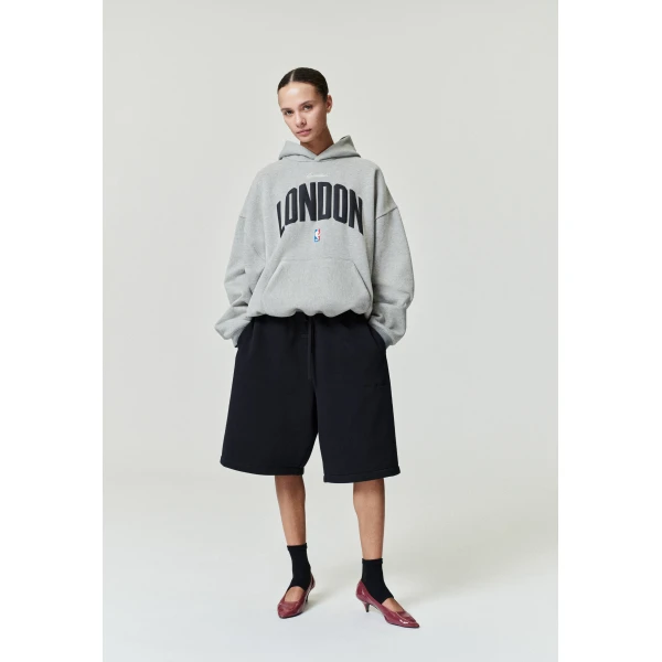 Fear of God Essentials London 90s Hoodie in Concrete Heather | Sweatshirts | Luxury Shoes 